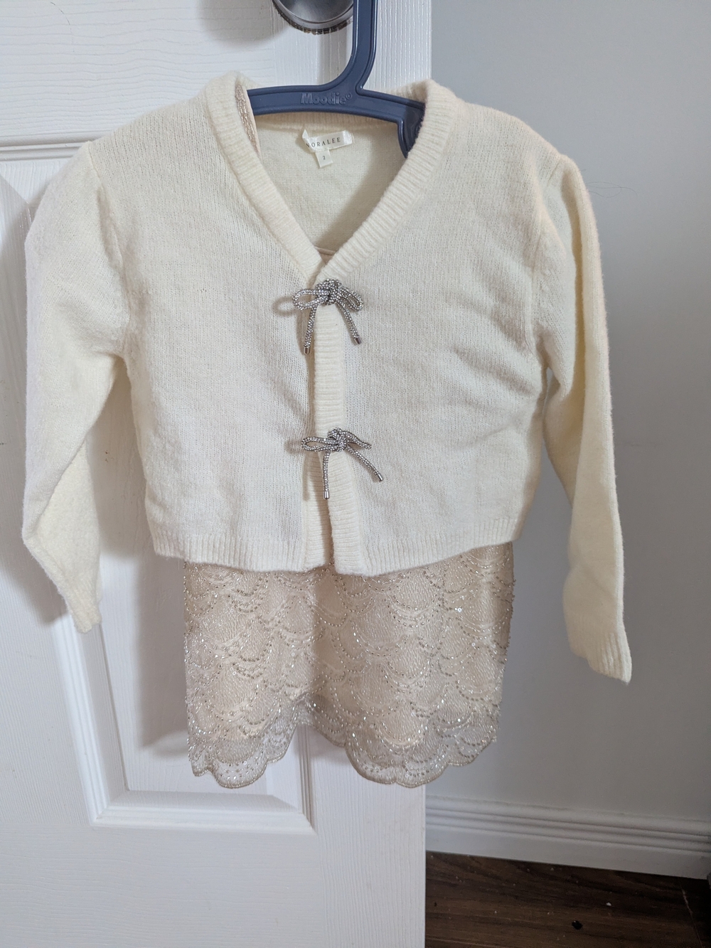 Noralee Daisy Dress and Ivory Bow Cardigan- 2Y Bundle